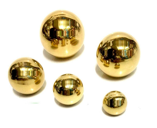 POMELLI POMOLI PER CASSETTI ANTE SFERA D.mm.25 OTTONE LUCIDO Filettato 4MA