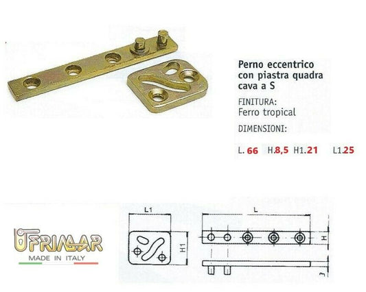 CERNIERA PERNO ARMADIO mm.65 KIT COMPLETO PER 2 ANTE CARDINI PER ANTA MOBILE