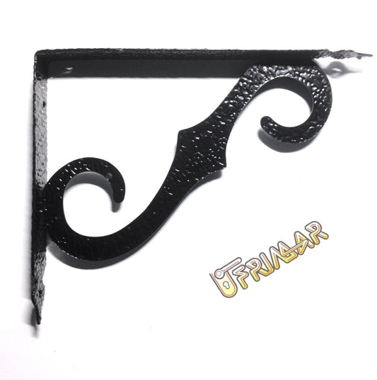SUPPORTO PER MENSOLE TIPO FERRO BATTUTO mm.23,5x19 TIPO LEGGERO VERNICIATO NERO