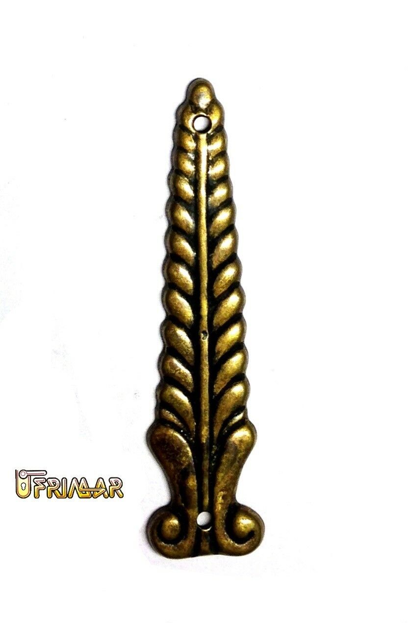 Fregio in ottone Patinato FOGLIA in lamierino mm.60x15 decorazioni per mobili