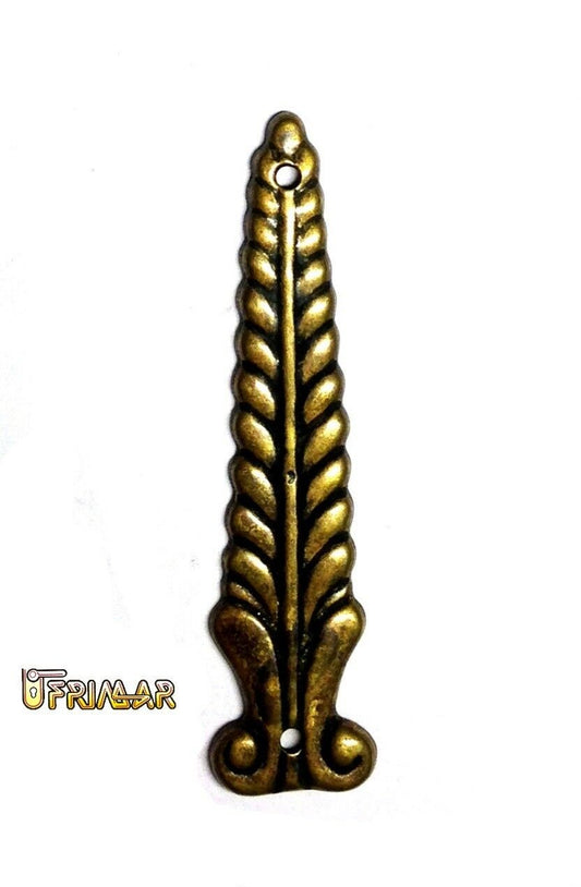 Fregio in ottone Patinato FOGLIA in lamierino mm.60x15 decorazioni per mobili