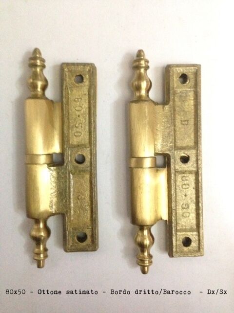CERNIERA POMELLA IN OTTONE 80x50 PER PORTE IN LEGNO DX/SX ORO SATINATO BAROCCO