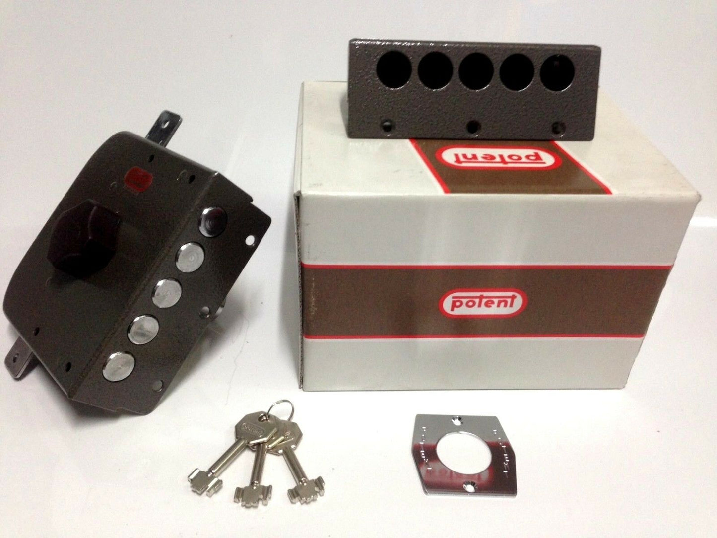 SERRATURA POTENT 500 DESTRA SOVRAPPOSTA TRIPLICE A POMPA SENZA SCIVOLO