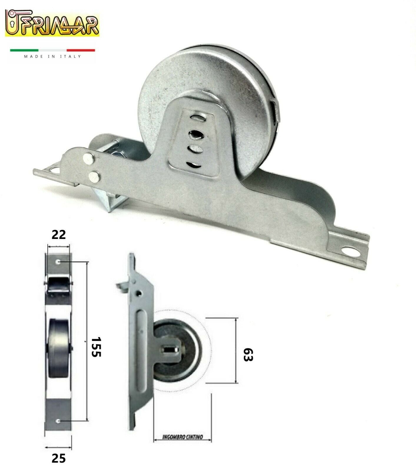 AVVOLGITORE TAPPARELLE AVVOLGIBILI INT. mm.155 SEMINCASSO PLACCA BIANCA E CORDA