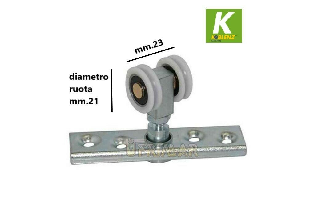 Scorrevole Koblenz serie 0700 portata kg.25 per porte pieghevoli solo scorrevole