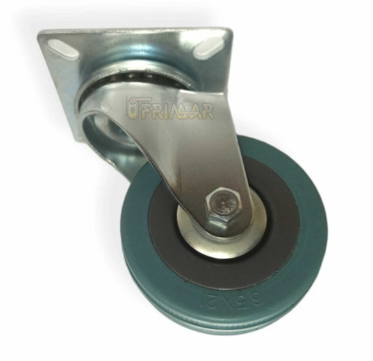 Ruote per mobili D.65 Altezza mm.90 ruota in gomma con piastra girevole ufficio