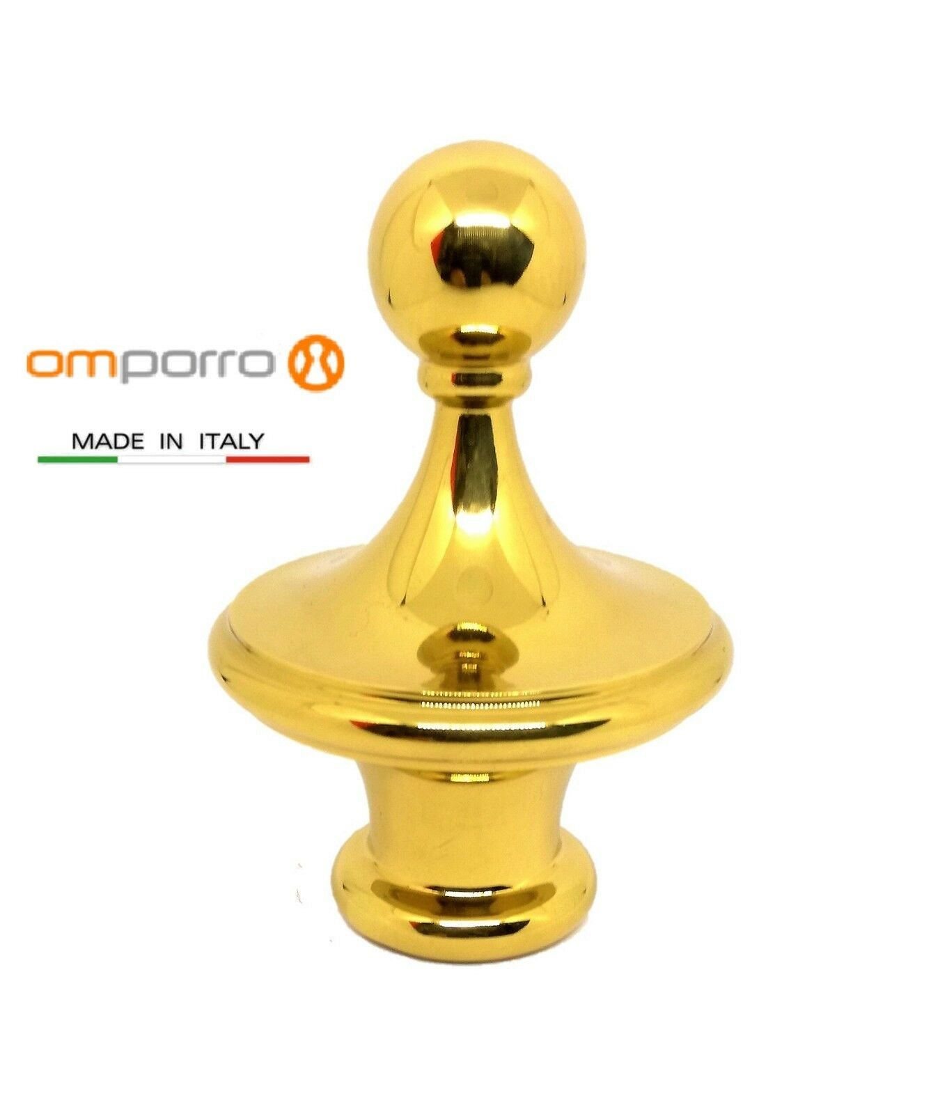 TERMINALE OTTONE PER TUBO D.mm.30 POMOLO TERMINALE PER SCORRITENDE CORRIMANO