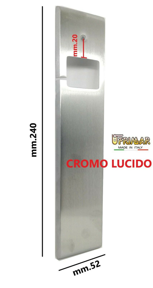 PLACCA AVVOLGITORE PER TAPPARELLE IN OTTONE CROMO LUCIDO mm.240x52 UNIVERSALE