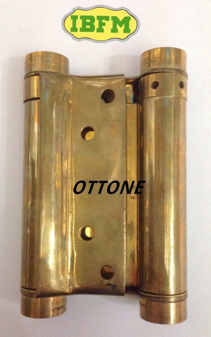 COPPIA CERNIERE A MOLLA BOMMER FAR WEST mm.100 IN OTTONE IBFM