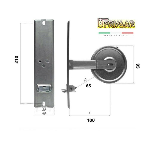 RUOTA A MOLLA AVVOLGITORE PER AVVOLGIBILI TAPPARELLE INT. mm.210 MT.8 CON PLACCA