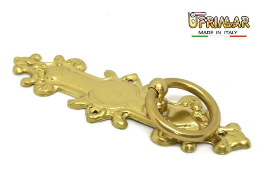 MANIGLIA CLASSICA PER MOBILE ANTICO AD ANELLO OTTONE LUCIDO ditta GIUSTI
