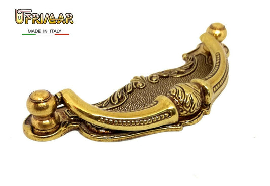 MANIGLIA PER MOBILI ANTICHI Interasse mm.64 ORO FRANCESE CLASSICA ditta GIUSTI