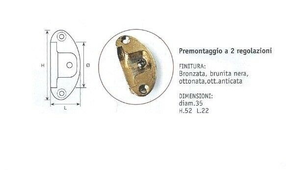 CERNIERE PER MOBILI ANTICHI ANTEA gambo D.9 H.100 BRONZO ANTICO ANSELMI 253