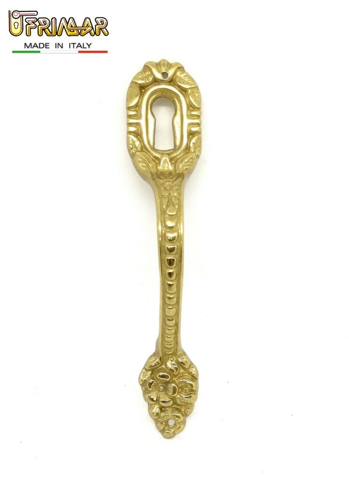 MANIGLIA PER MOBILI ANTICHI mm.117x23 OTTONE LUCIDO MANIGLIA PER ANTA BESANA