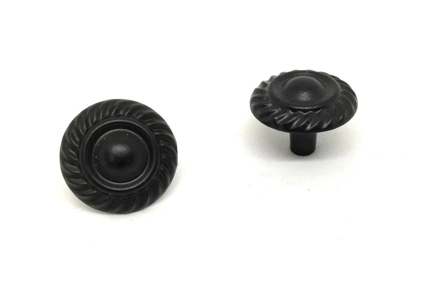 POMOLO FERRO BATTUTO PER MOBILI BASE IMPUGNATURA d.mm.29 VERNICIATO NERO OPACO