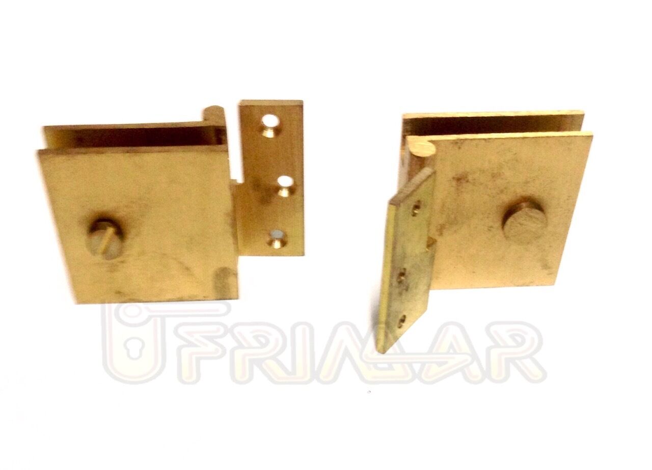 COPPIA CERNIERE CERNIERA PER ANTA VETRO da mm.6 IN OTTONE LATO DESTRO