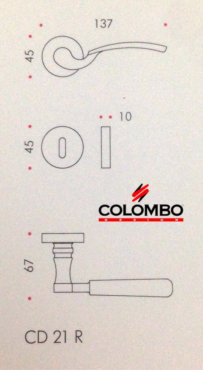 MANIGLIA PER PORTA COLOMBO DESIGN VIENNA CD21R ORO ZECCHINO PER PORTE INTERNE