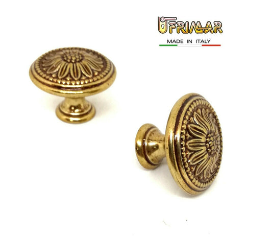 POMOLO PER MOBILI E ANTE ORO FRANCESE STILE CLASSICO D.mm.35 GIUSTI FIL. 4MA