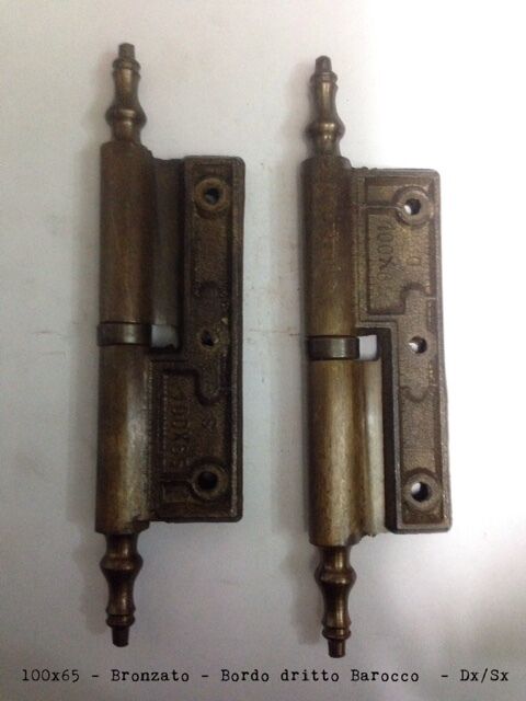 CERNIERA POMELLA IN OTTONE 100x65 BAROCCO PER PORTE IN LEGNO DX/SX BRONZATO