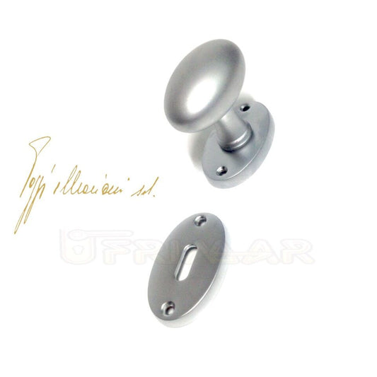 POMOLO PER PORTA OVALE CROMO SATINATO POGGI & MARIANI Mod. PIERRE GIREVOLE Q.8