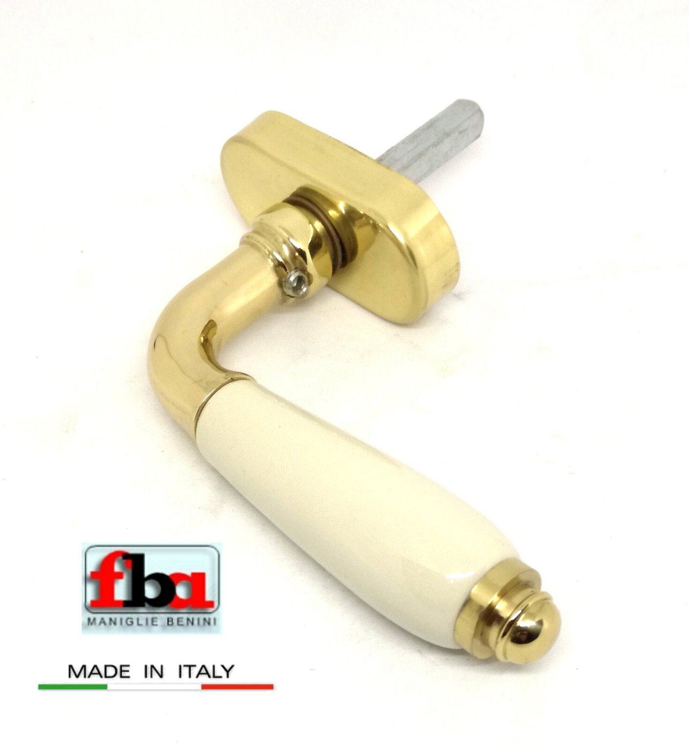 Cremonese ceramica DK finestra porcellana AVORIO Ottone lucido FBA LICIA 1392