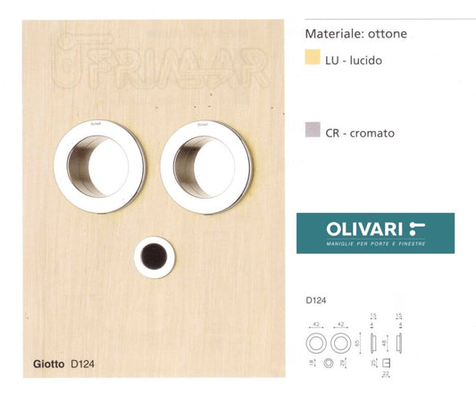 MANIGLIE PORTA SCORREVOLE DA INCASSO OLIVARI D124 GIOTTO TONDO *VARIE FINITURE*