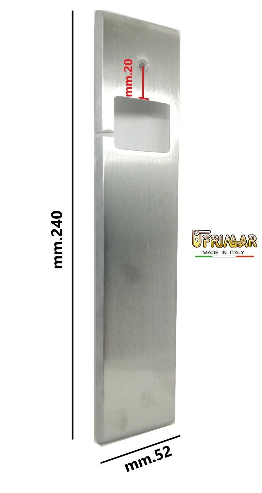 PLACCA AVVOLGITORE PER TAPPARELLE IN OTTONE CROMO SATINATO mm.240x52 UNIVERSALE