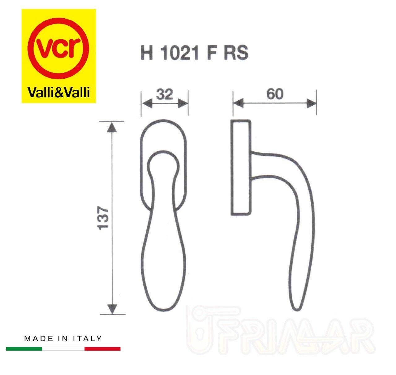 Cremonese DK Valli e Valli Gioconda H1021 FRS Ottone lucido per infissi esterni