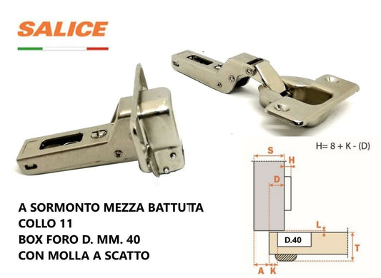 CERNIERA SALICE FAG CFA7G99 FORO mm.40 MEZZA BATTUTA COLLO 11 CON MOLLA A SCATTO
