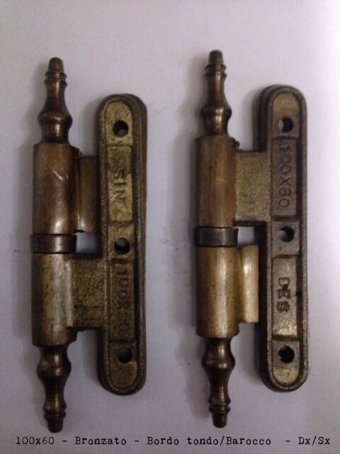 CERNIERA POMELLA IN OTTONE 100x60 PER PORTE IN LEGNO DX/SX BRONZATO BORDO TONDO