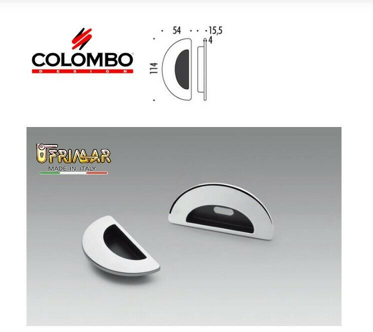 MANIGLIA INCASSO PER PORTE SCORREVOLI COLOMBO LC111 CF OTTONE L. CON FORO CHIAVE