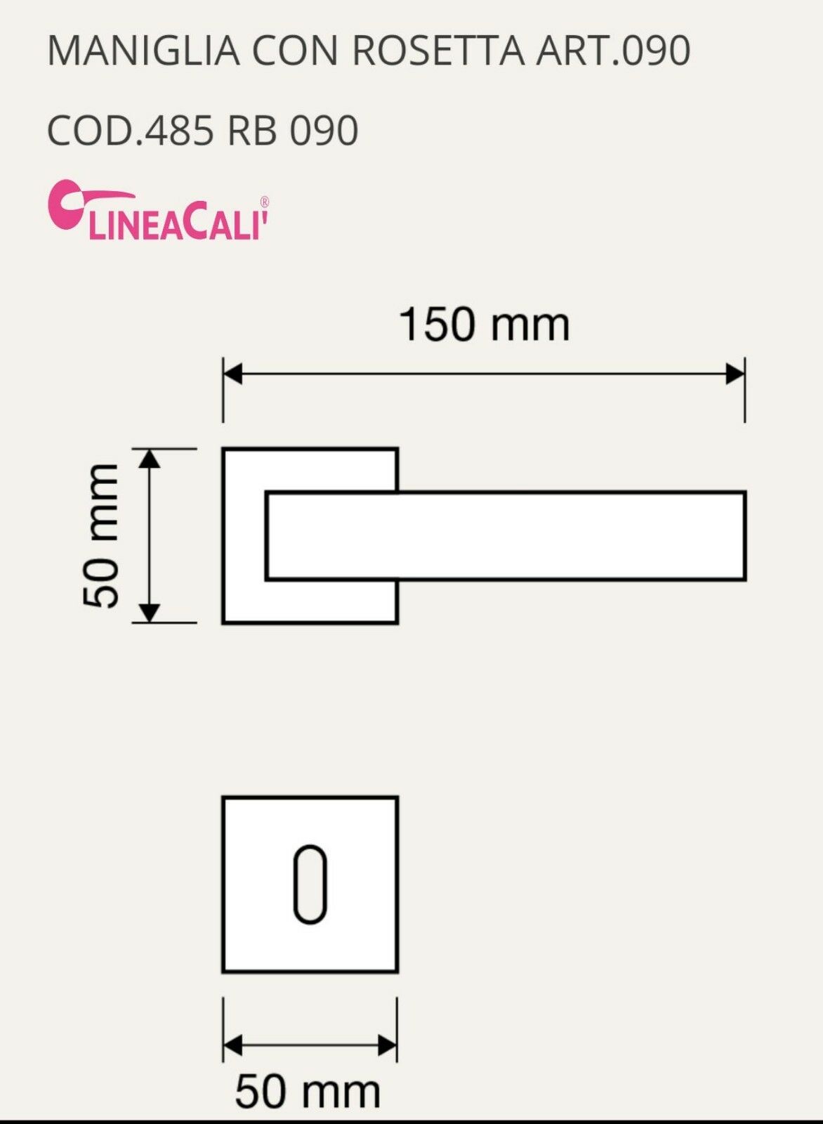 Maniglia porta TRIO Linea Calì coppia maniglia moderna zincral Cromo lucido