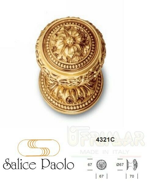 POMOLO PORTA FISSO GIREVOLE SALICE LIONE 4321/C PATINATO ORO VECCHIO D.70