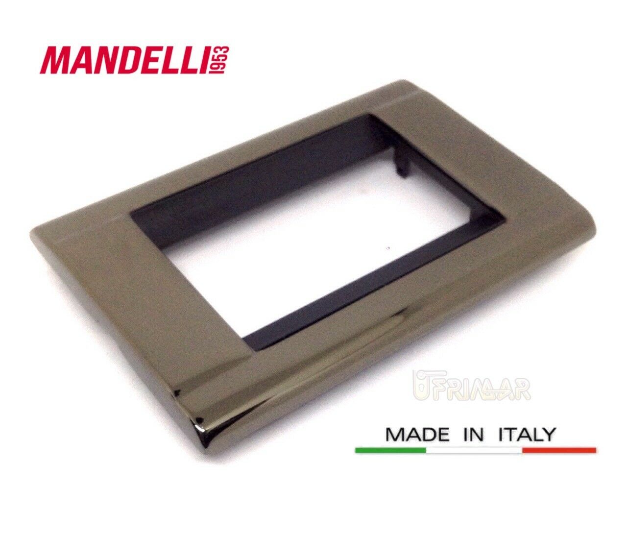 Coprinterruttore Placca Mandelli art.131 nero Mercurio 3 posti Living Bticino