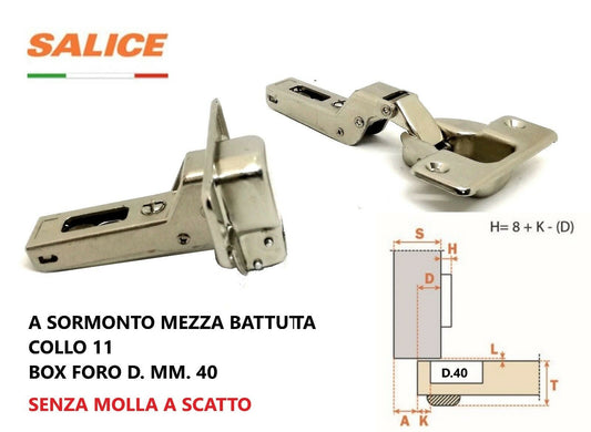 CERNIERA SALICE FAG CFA5G99 FORO D.40 MEZZA BATT. COLLO 11 SENZA MOLLA A SCATTO
