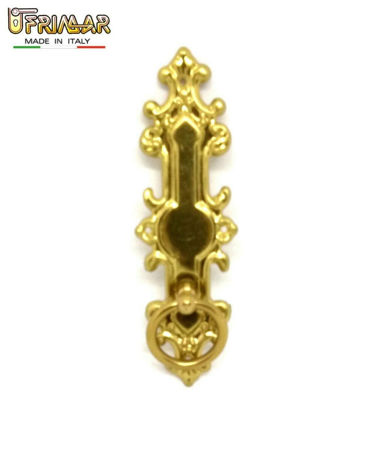 MANIGLIA CLASSICA PER MOBILE ANTICO AD ANELLO OTTONE LUCIDO ditta GIUSTI