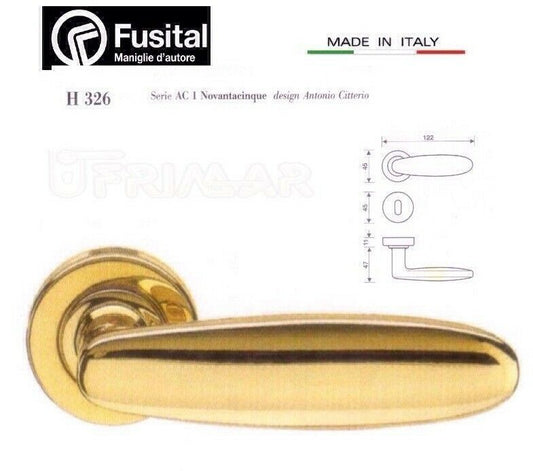Maniglia Fusital H326 R8 Oro lucido design Antonio Citterio maniglia per porta