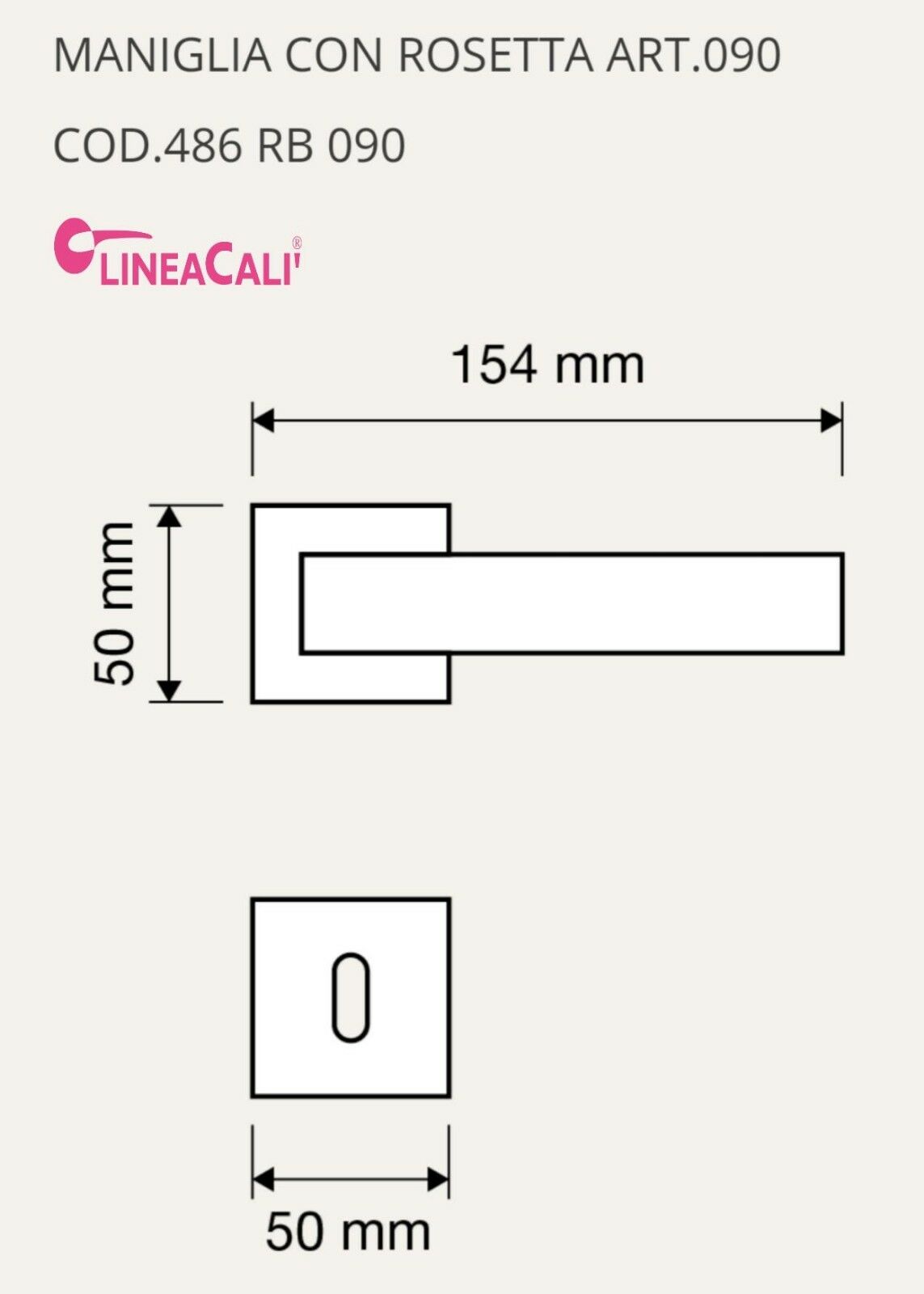 Maniglia porta CONICA Linea Calì coppia maniglia moderna Cromo lucido