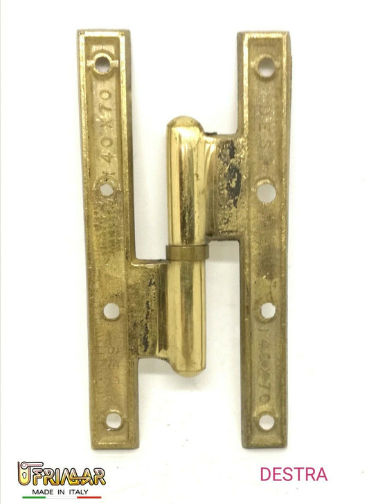 CERNIERA POMELLA IN OTTONE 140x70 PER PORTE IN LEGNO DX/SX - POMELLES B/DRITTO