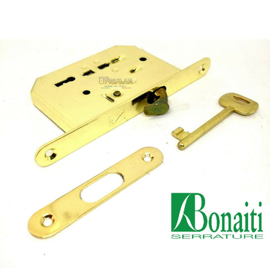 SERRATURA GANCIO BONAITI CON CHIAVE OTTONATA SERRATURA PORTA SCORREVOLE GIRAFFA