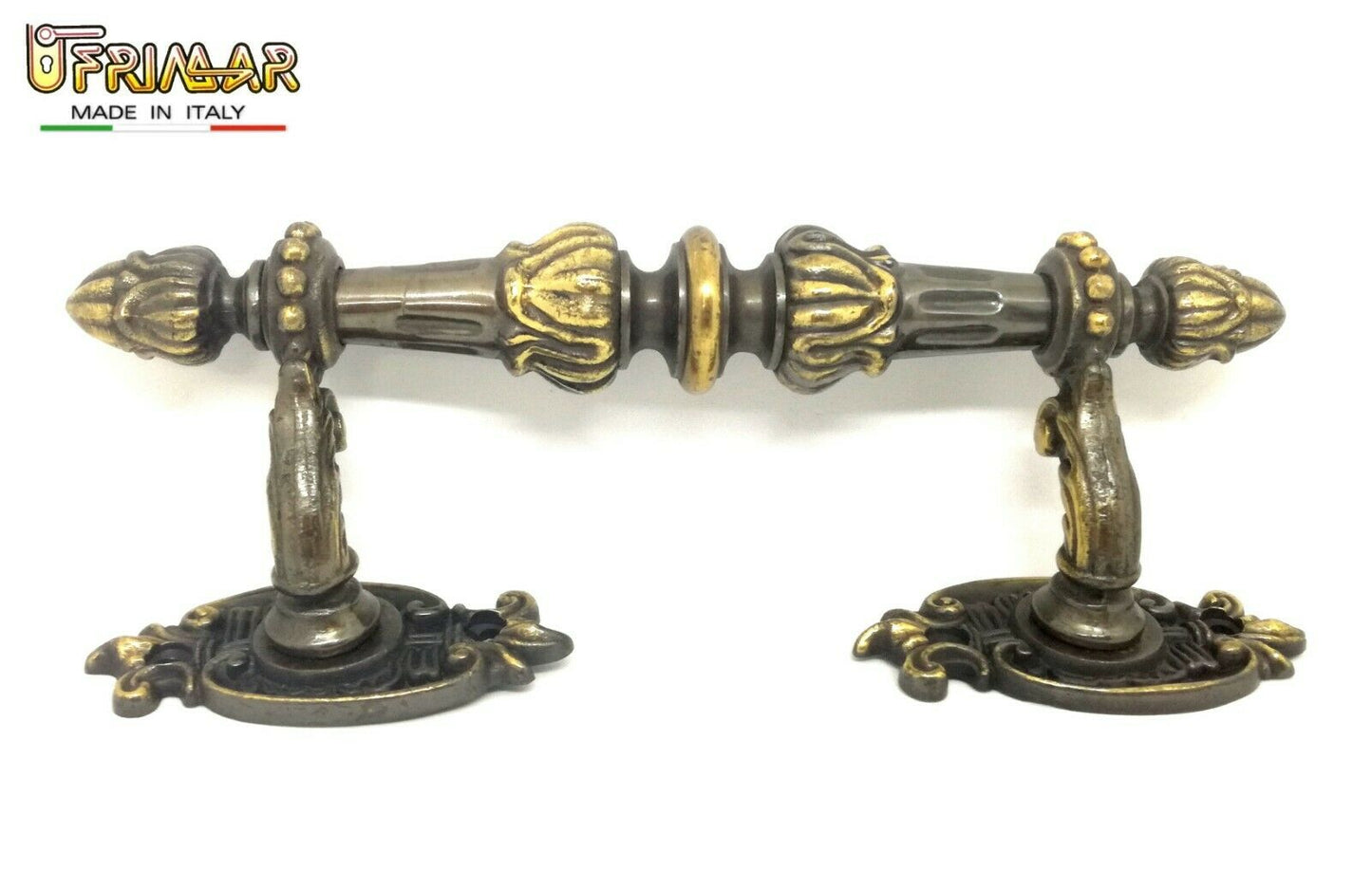 MANIGLIONE PER PORTA PORTONE MANIGLIA CLASSICA mm.200 OTTONE BRONZATO DECENTRATO