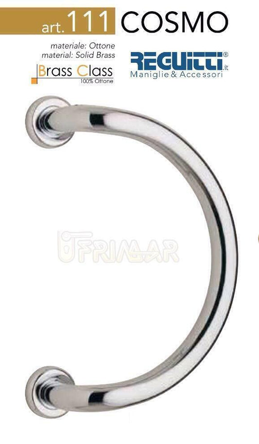 Maniglione per porta portone Cromo Lucido Int.mm.233 Mod. Cosmo curvo Reguitti