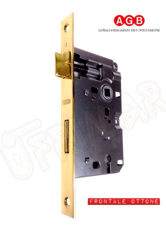 SERRATURA AGB PATENT PICCOLA 00574.50 E.mm.50 OTTONE DIST.mm.70 INFILARE PORTA