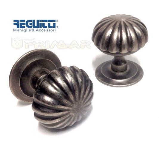 Pomolo porta fisso Argento Vecchio mod.Margherita diam.mm.74 Reguitti Art.57PF