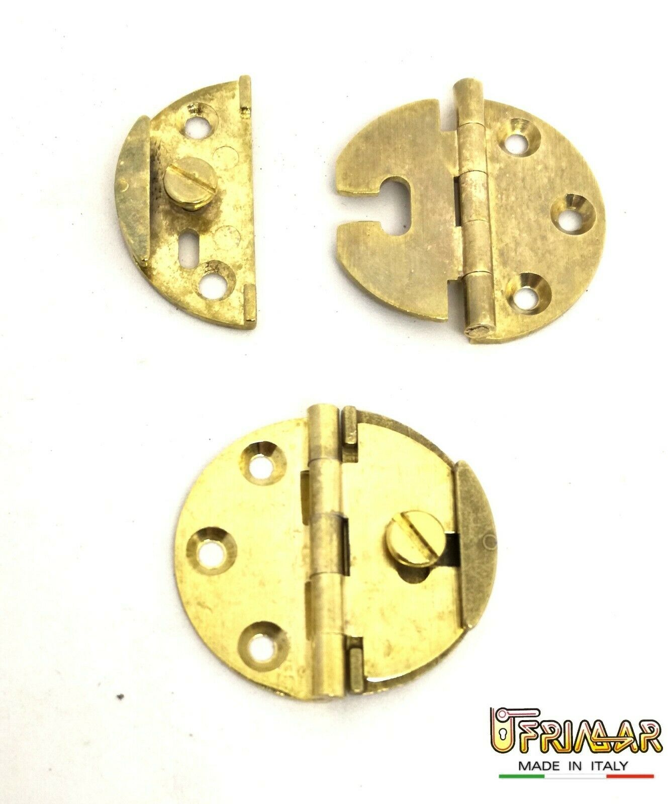 CERNIERE PER MOBILI ANTICHI OTTONATA mm.40x43 CON BATTUTA E BASE REGOLABILE CSS