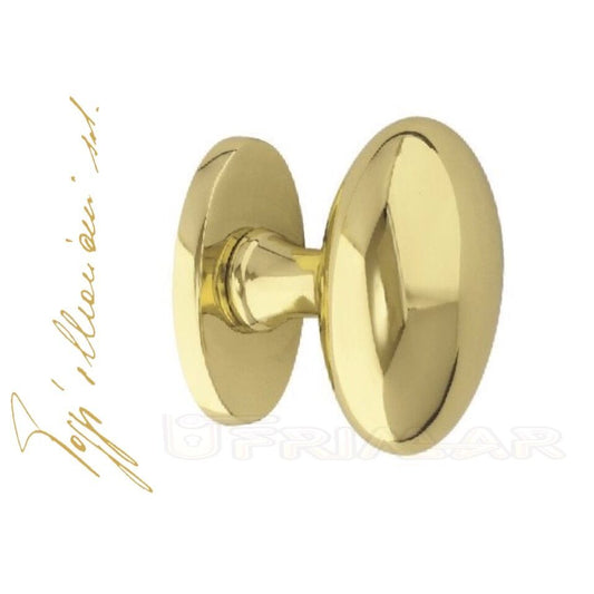 POMOLO PER PORTA OVALE IN OTTONE POGGI & MARIANI MOD.PIERRE FISSO ORO LUCIDO 60F