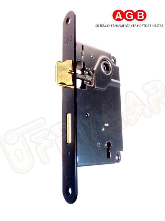 SERRATURA AGB PATENT CENTRO 1001.50 mm.50 VERN. NERO INFILARE PORTA DIST.90