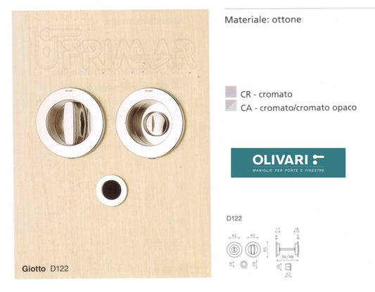 MANIGLIE INCASSO PORTE SCORREVOLI OLIVARI D122 GIOTTO TONDO **VARIE FINITURE**