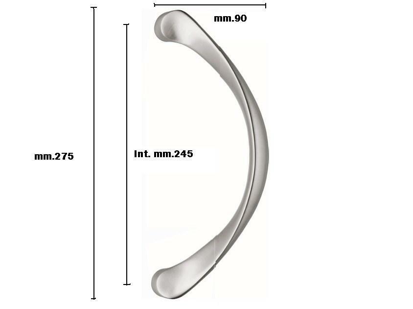 MANIGLIONE PORTA CURVO IN OTTONE FBA MARTINA mm.275 ORO LUCIDO Interasse mm.245