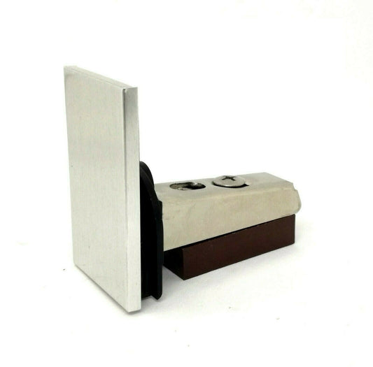 CERNIERA PER VETRO A FILO BATTUTA INTERNA CROMO SATINATO FORO D.28x20